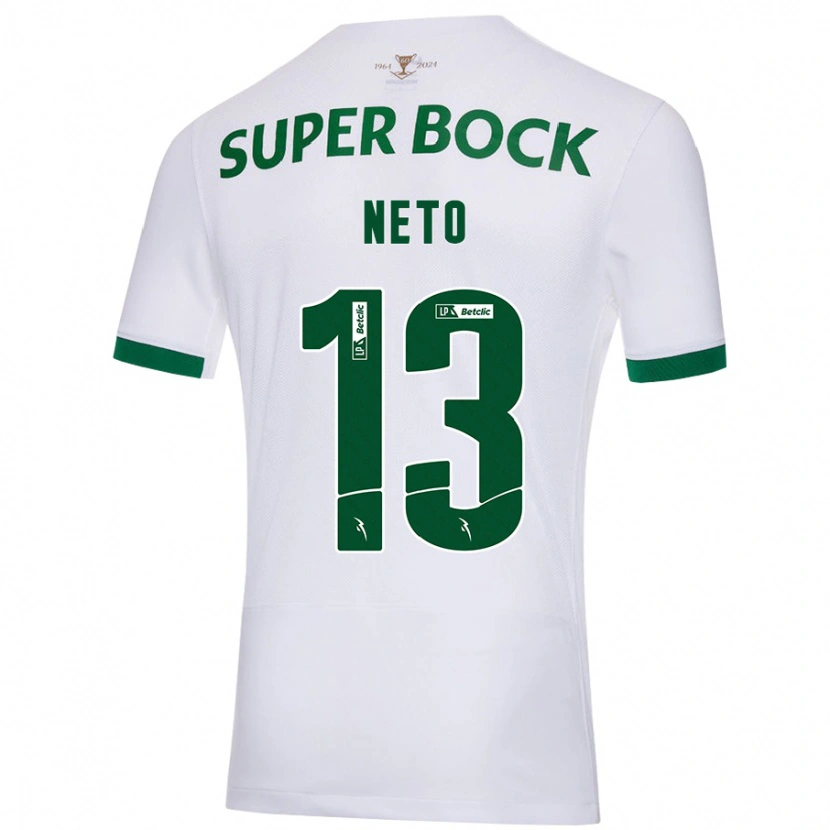 Danxen Hombre Camiseta Luís Neto #13 Blanco Verde 2ª Equipación 2024/25 La Camisa México