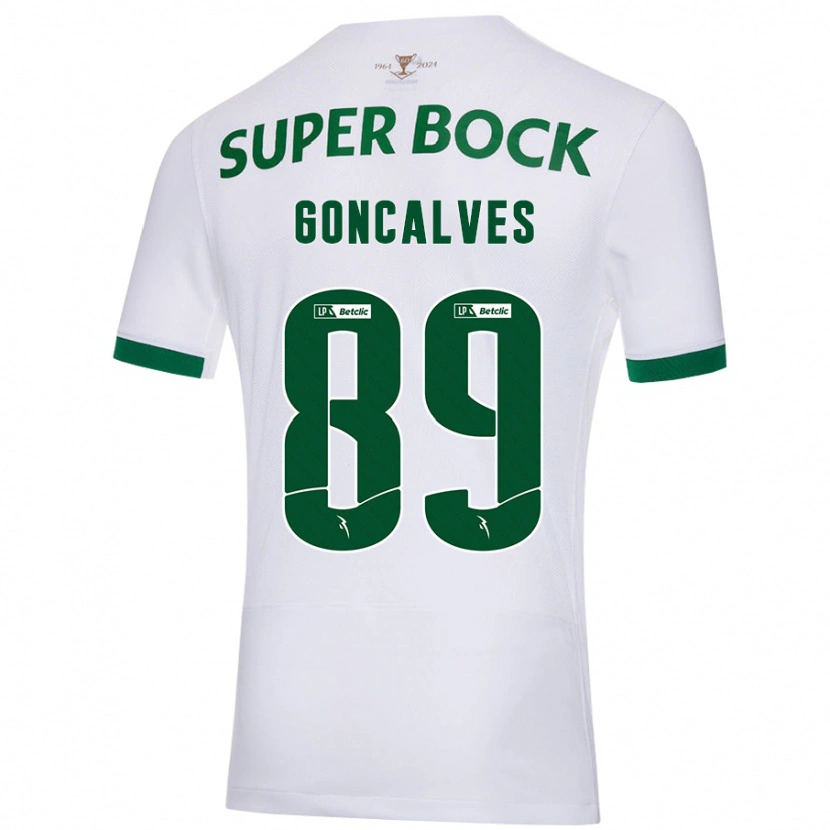 Danxen Hombre Camiseta André Gonçalves #89 Blanco Verde 2ª Equipación 2024/25 La Camisa México