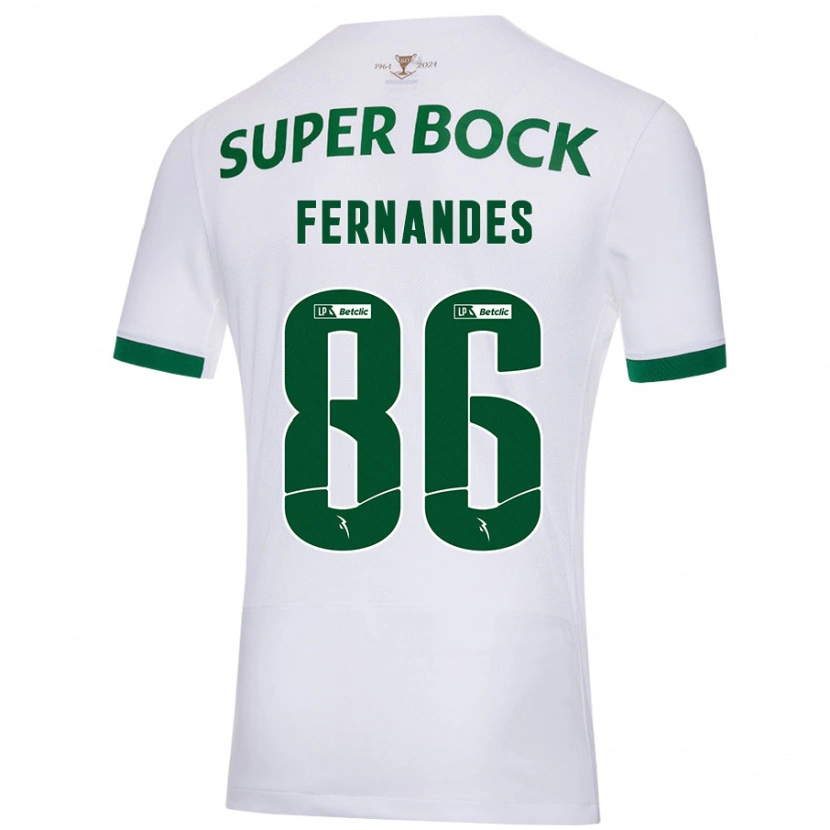 Danxen Hombre Camiseta Emanuel Fernandes #86 Blanco Verde 2ª Equipación 2024/25 La Camisa México