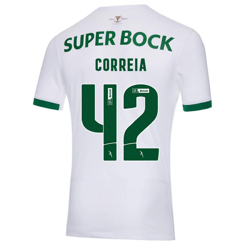 Danxen Hombre Camiseta Leonete Maísa Nozerand Correia #42 Blanco Verde 2ª Equipación 2024/25 La Camisa México
