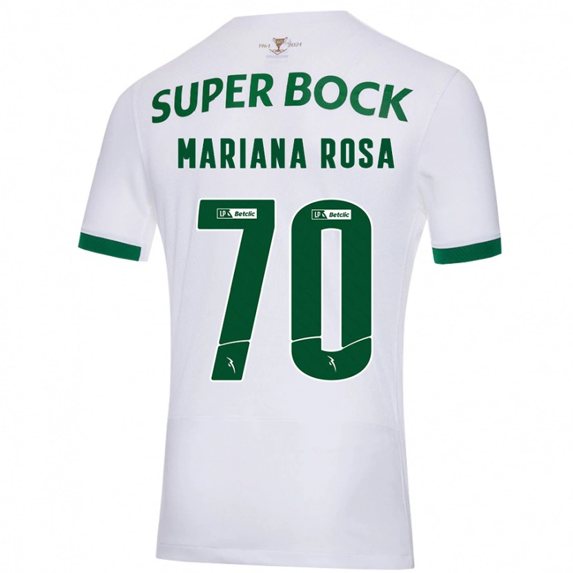 Danxen Hombre Camiseta Mariana Silva Pinto Vilaça Da Rosa #70 Blanco Verde 2ª Equipación 2024/25 La Camisa México