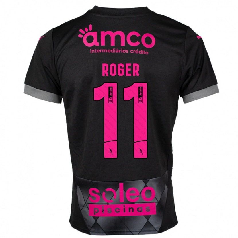 Danxen Hombre Camiseta Roger #11 Negro Rosa 2ª Equipación 2024/25 La Camisa México