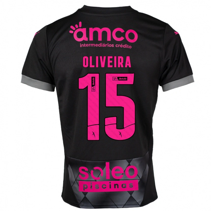 Danxen Hombre Camiseta Paulo Oliveira #15 Negro Rosa 2ª Equipación 2024/25 La Camisa México