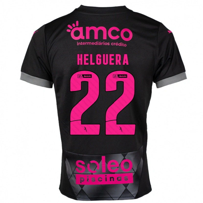 Danxen Hombre Camiseta Thiago Helguera #22 Negro Rosa 2ª Equipación 2024/25 La Camisa México