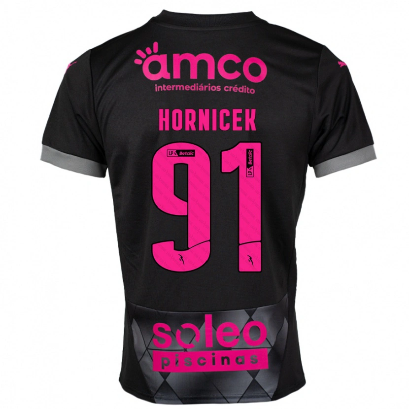Danxen Hombre Camiseta Lukas Hornicek #91 Negro Rosa 2ª Equipación 2024/25 La Camisa México