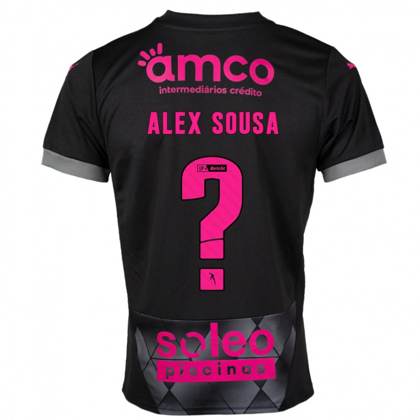 Danxen Hombre Camiseta Alex Sousa #0 Negro Rosa 2ª Equipación 2024/25 La Camisa México