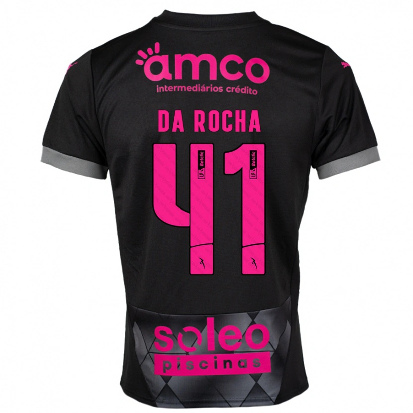 Danxen Hombre Camiseta Yanis Da Rocha #41 Negro Rosa 2ª Equipación 2024/25 La Camisa México