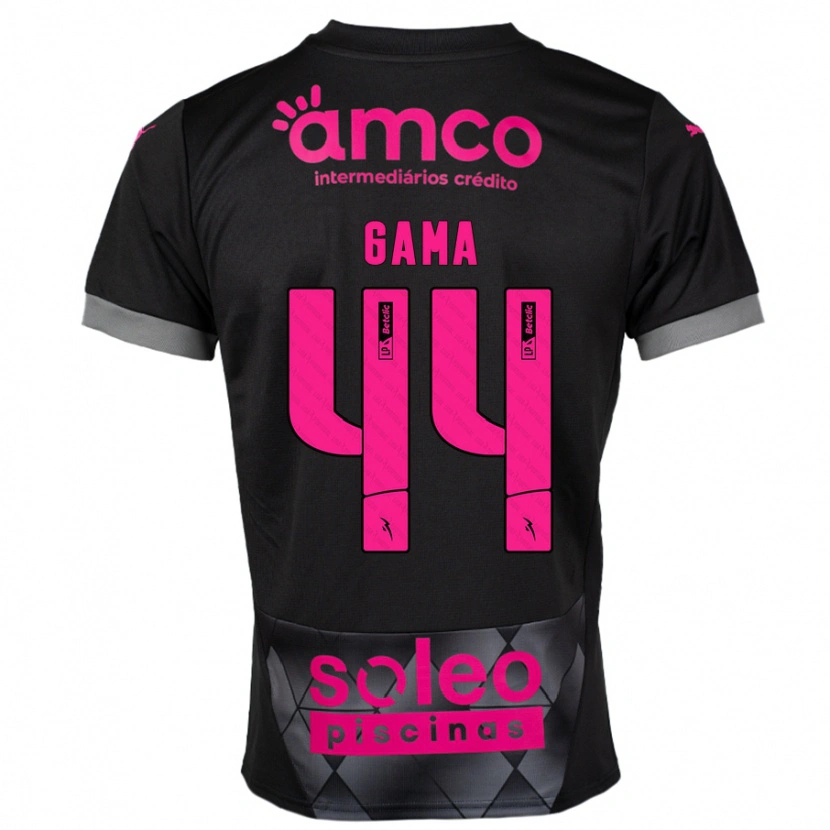 Danxen Hombre Camiseta Dinis Gama #44 Negro Rosa 2ª Equipación 2024/25 La Camisa México