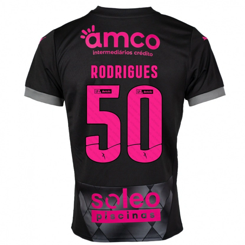 Danxen Hombre Camiseta Diego Rodrigues #50 Negro Rosa 2ª Equipación 2024/25 La Camisa México