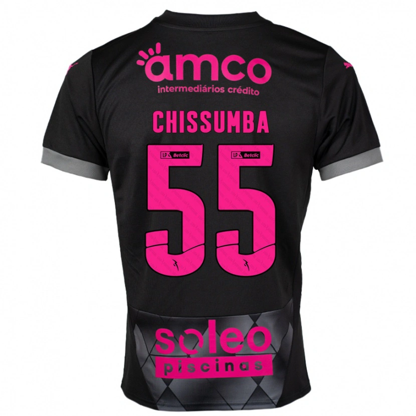 Danxen Hombre Camiseta Chissumba #55 Negro Rosa 2ª Equipación 2024/25 La Camisa México