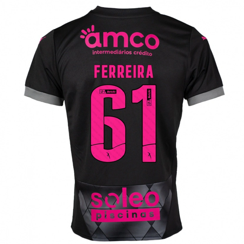 Danxen Hombre Camiseta Tiago Ferreira #61 Negro Rosa 2ª Equipación 2024/25 La Camisa México