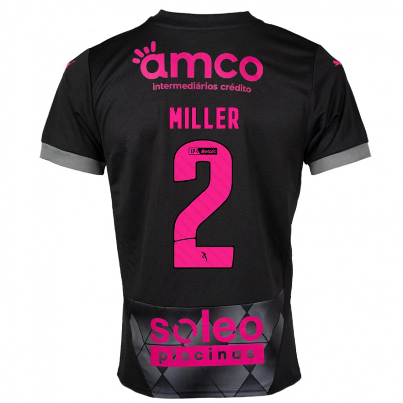 Danxen Hombre Camiseta Maria Miller #2 Negro Rosa 2ª Equipación 2024/25 La Camisa México