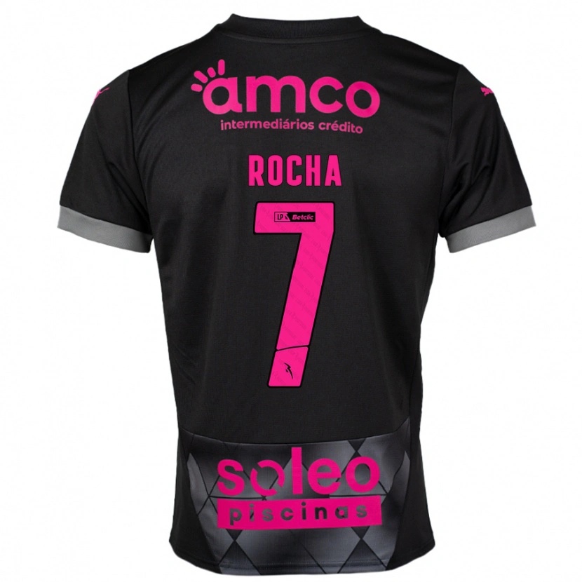 Danxen Hombre Camiseta Carolina Rocha #7 Negro Rosa 2ª Equipación 2024/25 La Camisa México