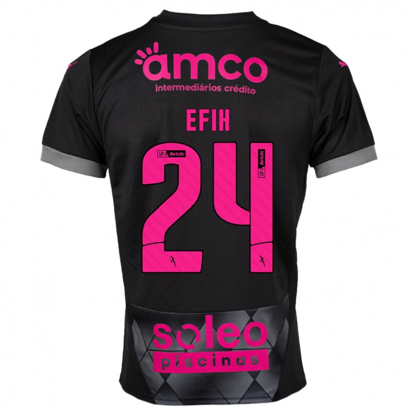 Danxen Hombre Camiseta Peace Efih #24 Negro Rosa 2ª Equipación 2024/25 La Camisa México