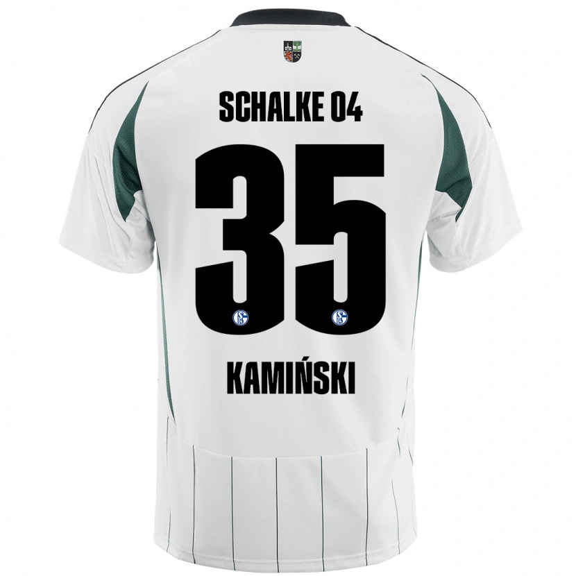 Danxen Hombre Camiseta Marcin Kaminski #35 Blanco Verde 2ª Equipación 2024/25 La Camisa México