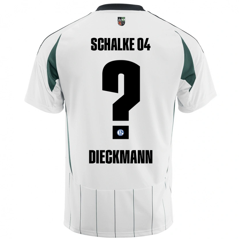 Danxen Hombre Camiseta Jonas Dieckmann #0 Blanco Verde 2ª Equipación 2024/25 La Camisa México