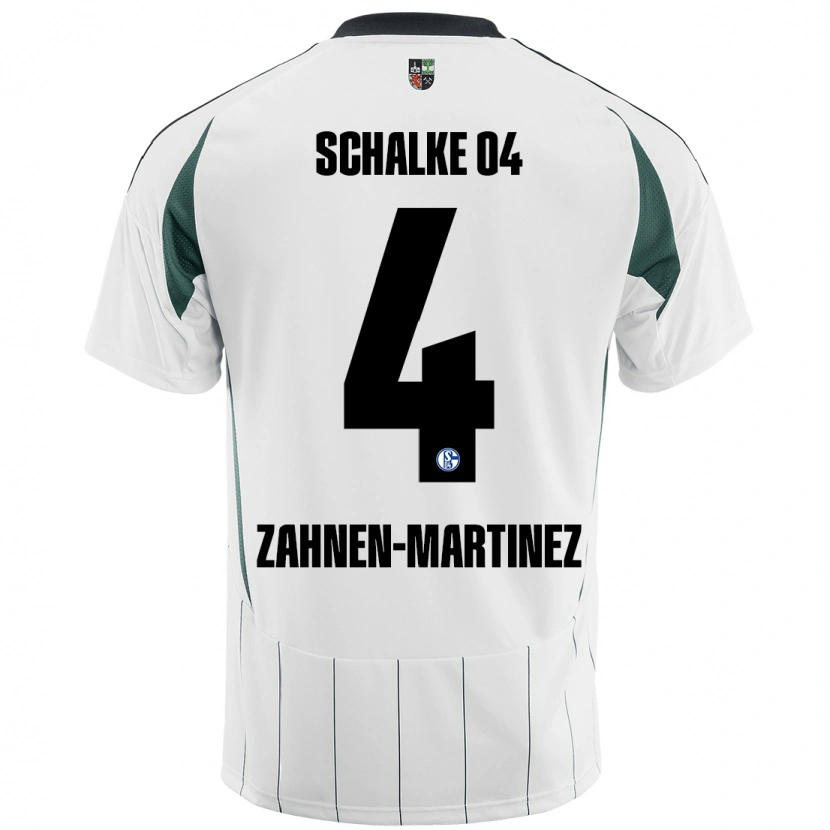 Danxen Hombre Camiseta Pablo Zahnen-Martinez #4 Blanco Verde 2ª Equipación 2024/25 La Camisa México