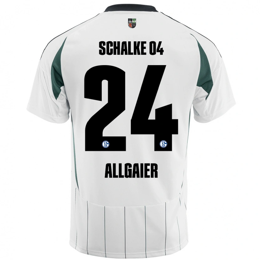 Danxen Hombre Camiseta Felix Allgaier #24 Blanco Verde 2ª Equipación 2024/25 La Camisa México