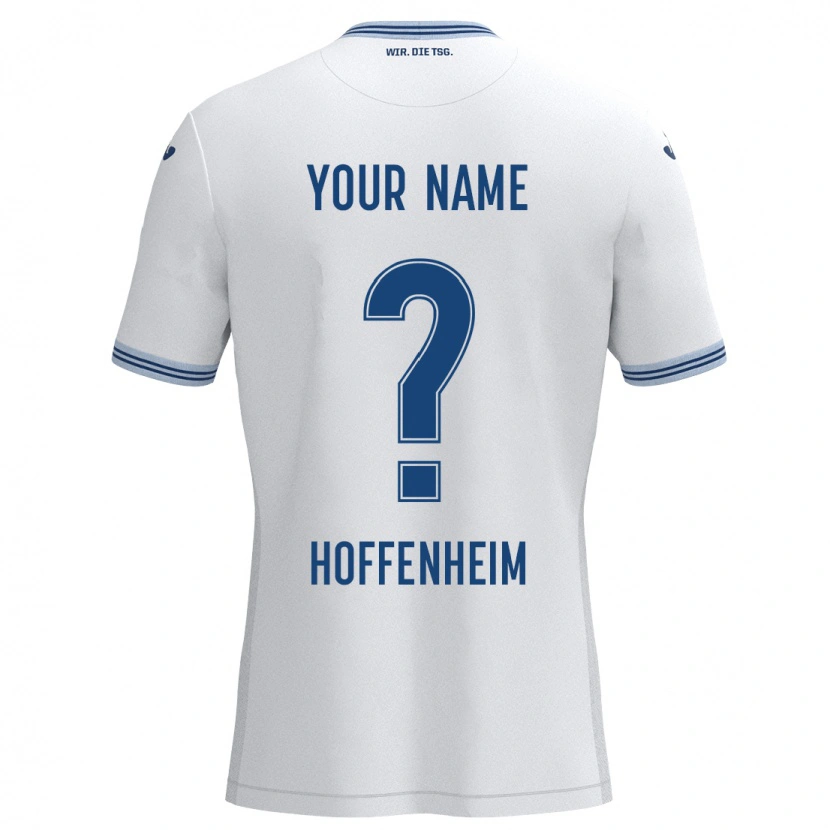Danxen Hombre Camiseta Su Nombre #0 Blanco Azul 2ª Equipación 2024/25 La Camisa México