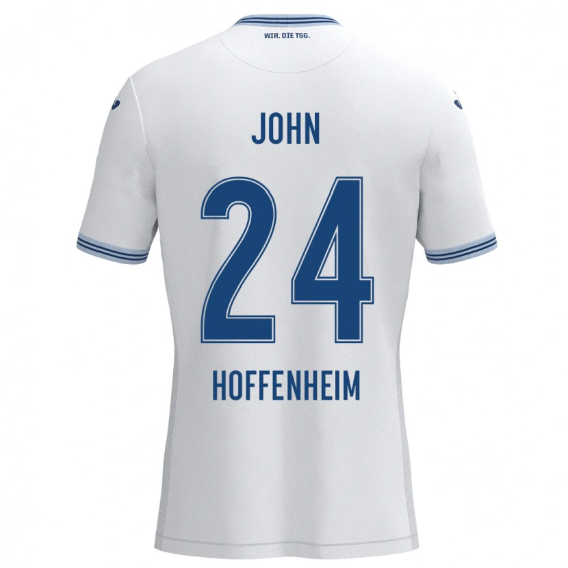 Danxen Hombre Camiseta Marco John #24 Blanco Azul 2ª Equipación 2024/25 La Camisa México