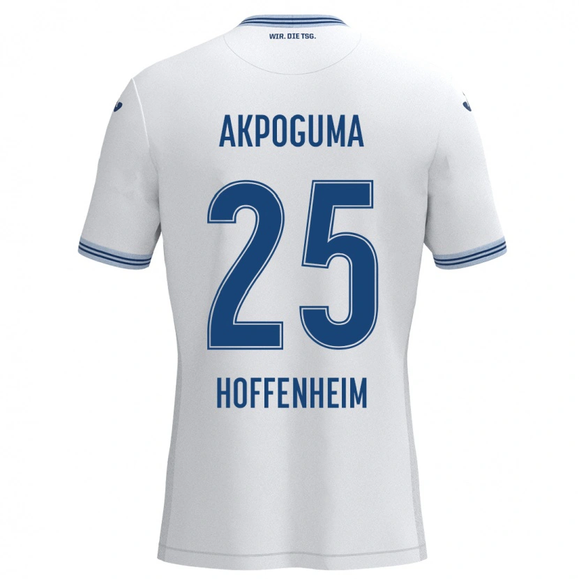 Danxen Hombre Camiseta Kevin Akpoguma #25 Blanco Azul 2ª Equipación 2024/25 La Camisa México