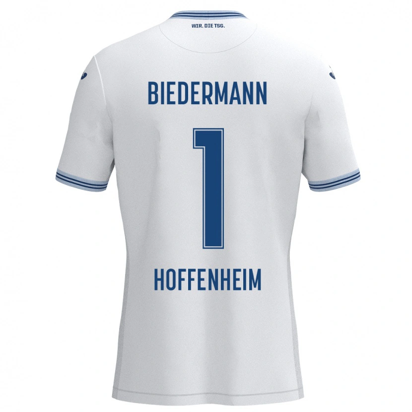 Danxen Hombre Camiseta Nico Biedermann #1 Blanco Azul 2ª Equipación 2024/25 La Camisa México