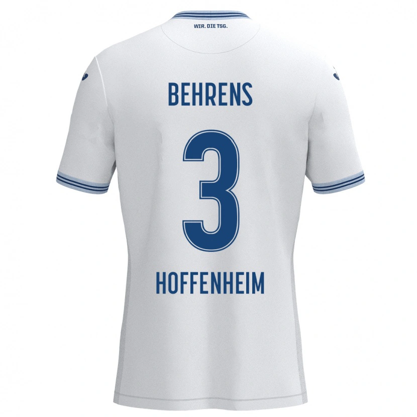 Danxen Hombre Camiseta Hennes Behrens #3 Blanco Azul 2ª Equipación 2024/25 La Camisa México