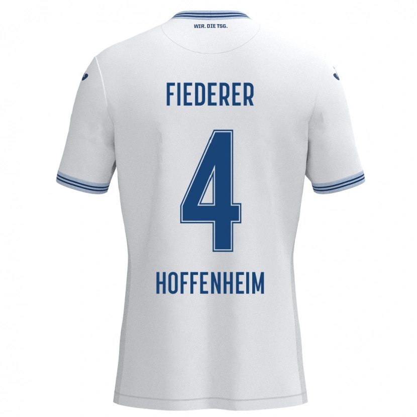 Danxen Hombre Camiseta Tom Fiederer #4 Blanco Azul 2ª Equipación 2024/25 La Camisa México