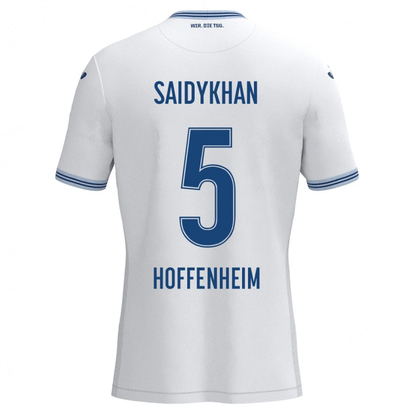 Danxen Hombre Camiseta Ibrahim Saidykhan #5 Blanco Azul 2ª Equipación 2024/25 La Camisa México