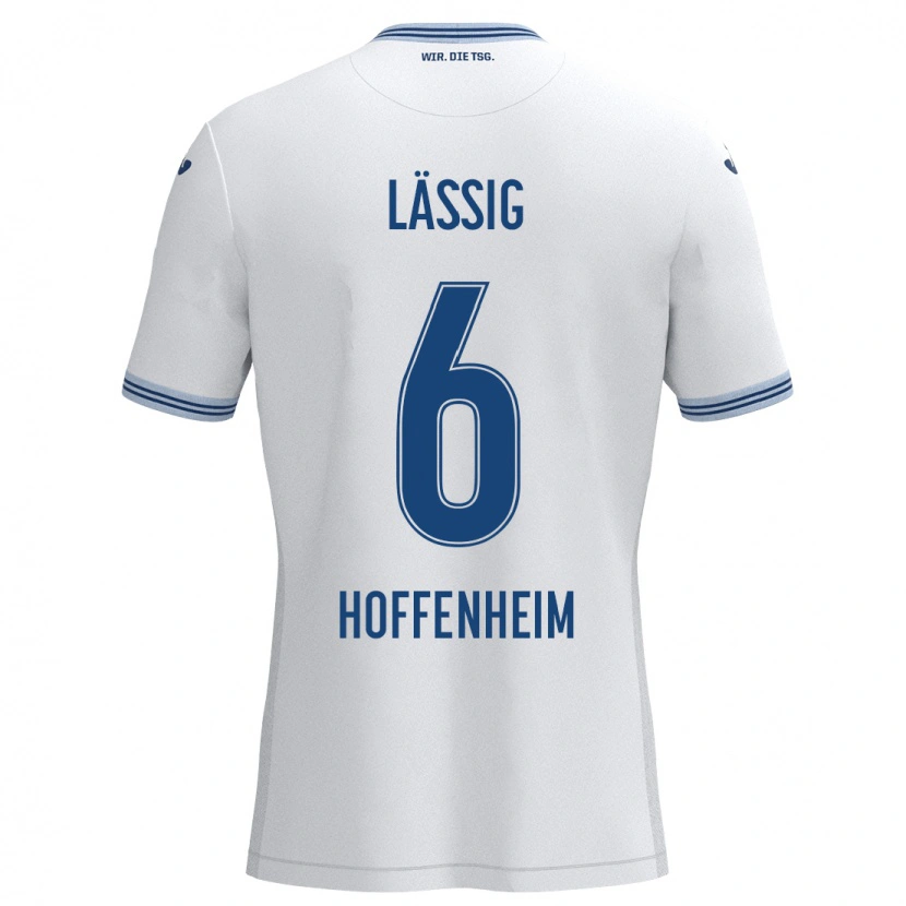 Danxen Hombre Camiseta Valentin Lässig #6 Blanco Azul 2ª Equipación 2024/25 La Camisa México