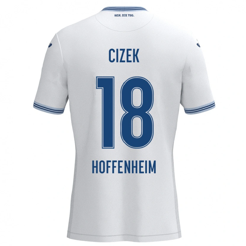 Danxen Hombre Camiseta Krystof Cizek #18 Blanco Azul 2ª Equipación 2024/25 La Camisa México