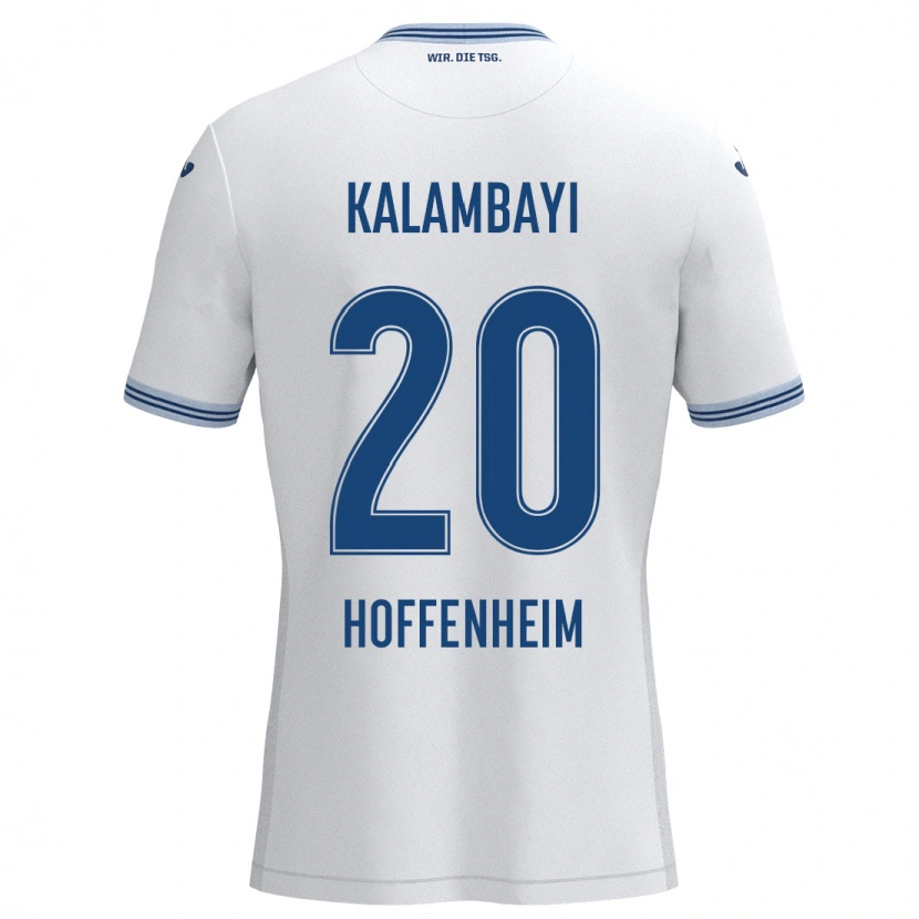 Danxen Hombre Camiseta Simon Kalambayi #20 Blanco Azul 2ª Equipación 2024/25 La Camisa México