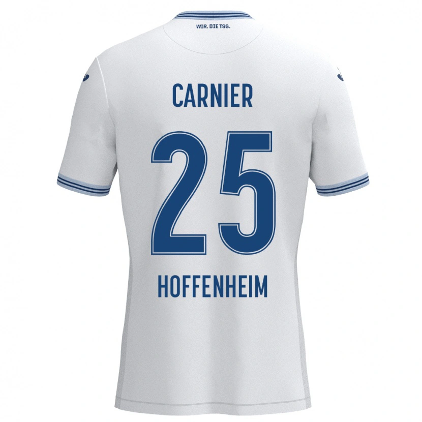 Danxen Hombre Camiseta Alekseï Carnier #25 Blanco Azul 2ª Equipación 2024/25 La Camisa México