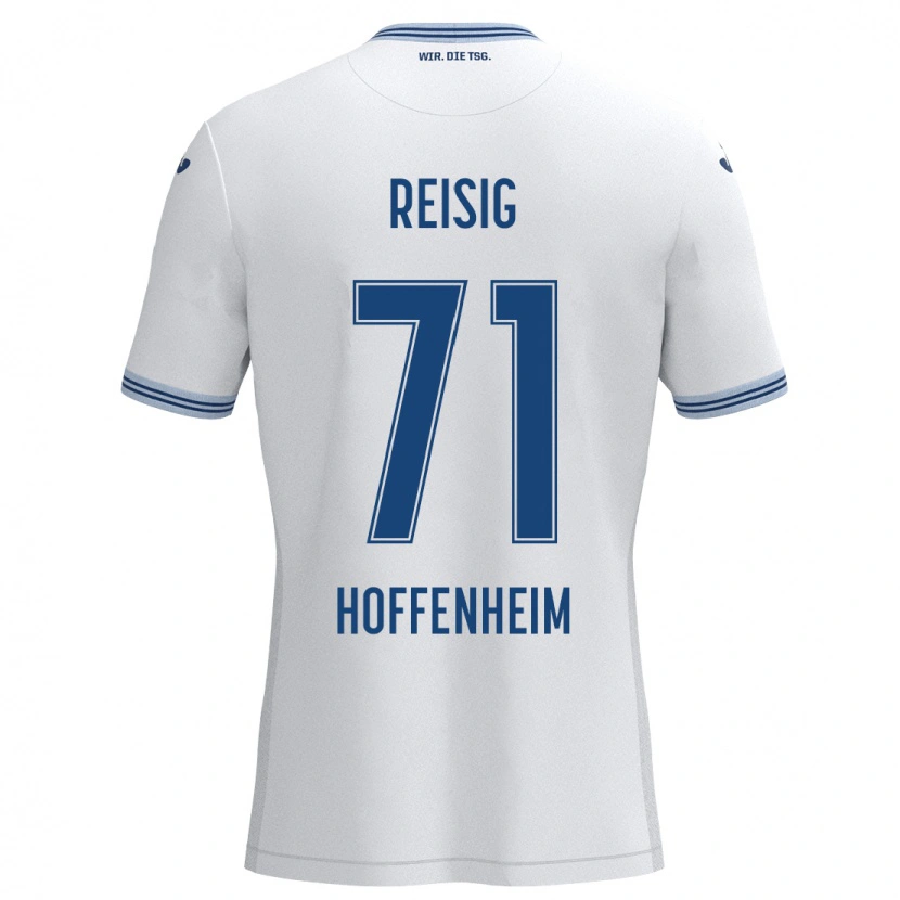 Danxen Hombre Camiseta Ruben Reisig #71 Blanco Azul 2ª Equipación 2024/25 La Camisa México