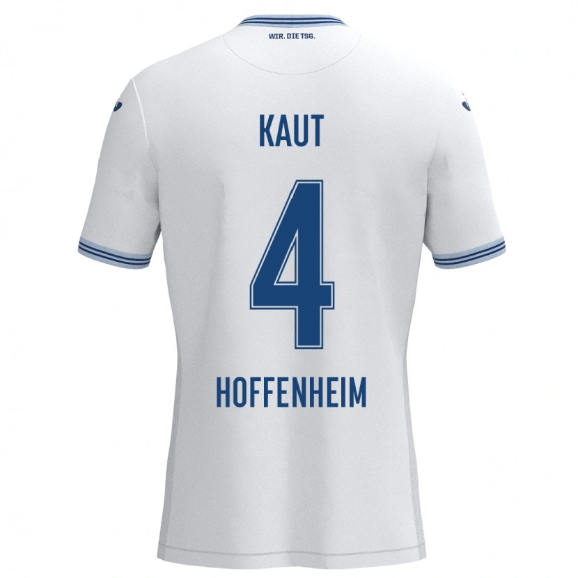 Danxen Hombre Camiseta Lisann Kaut #4 Blanco Azul 2ª Equipación 2024/25 La Camisa México