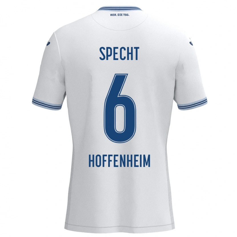 Danxen Hombre Camiseta Michaela Specht #6 Blanco Azul 2ª Equipación 2024/25 La Camisa México