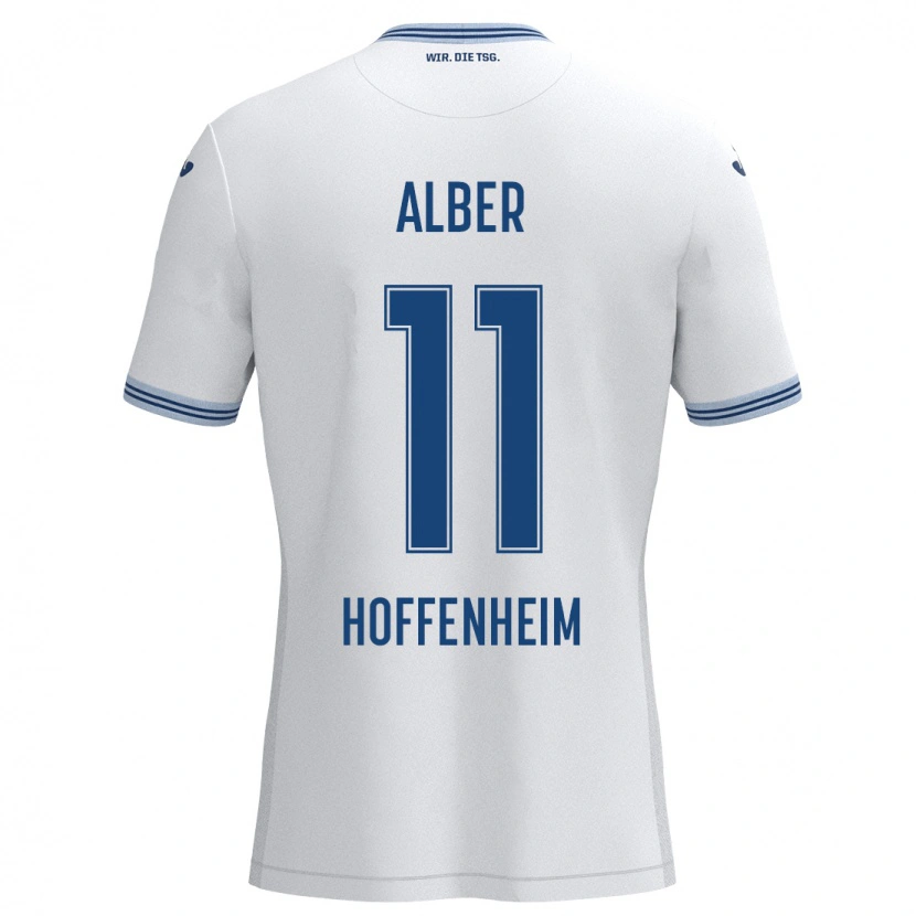 Danxen Hombre Camiseta Mara Alber #11 Blanco Azul 2ª Equipación 2024/25 La Camisa México