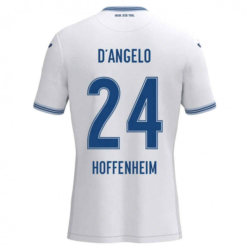 Danxen Hombre Camiseta Chiara D'angelo #24 Blanco Azul 2ª Equipación 2024/25 La Camisa México