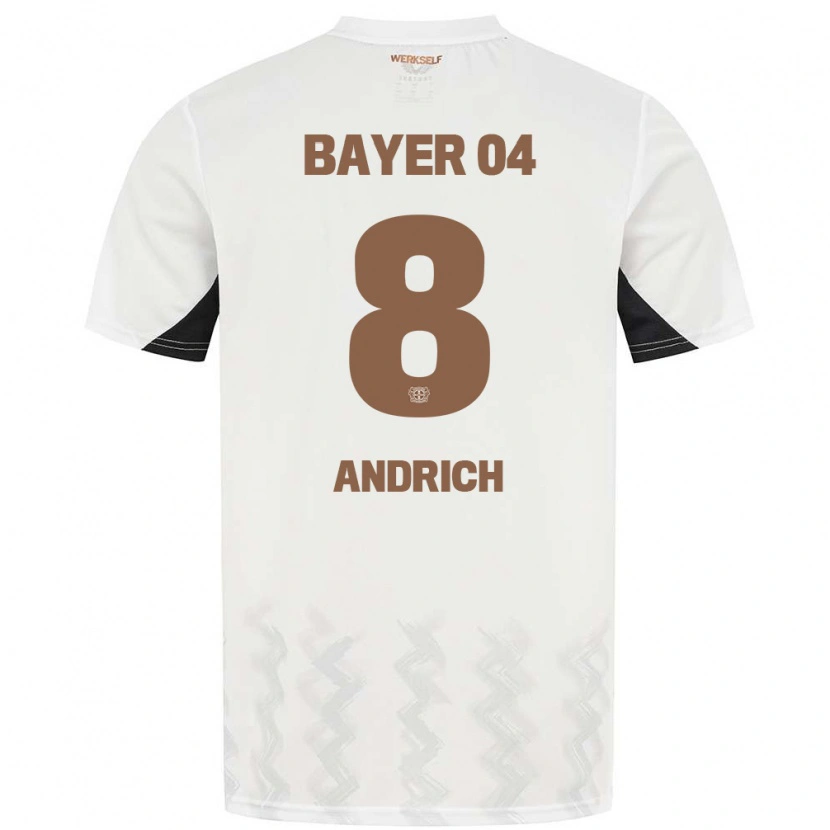 Danxen Hombre Camiseta Robert Andrich #8 Blanco Negro 2ª Equipación 2024/25 La Camisa México