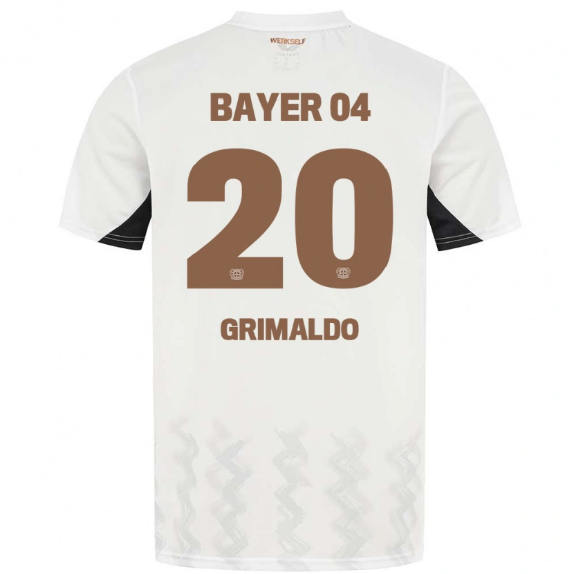 Danxen Hombre Camiseta Alejandro Grimaldo #20 Blanco Negro 2ª Equipación 2024/25 La Camisa México