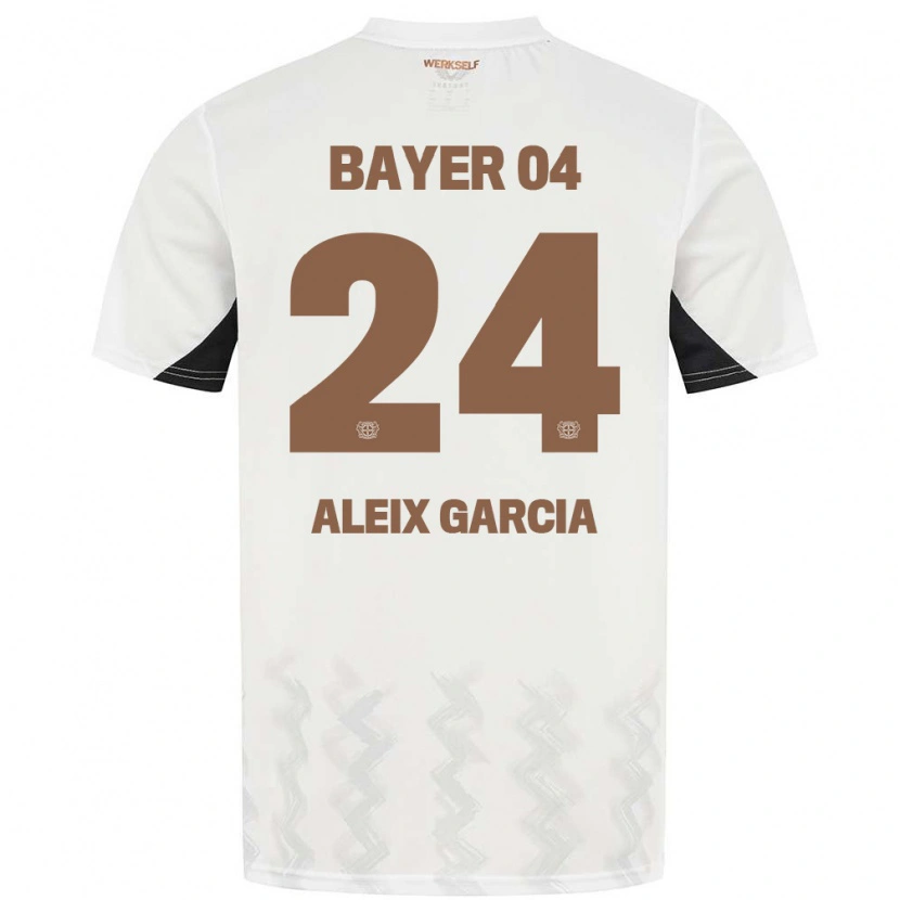 Danxen Hombre Camiseta Aleix García #24 Blanco Negro 2ª Equipación 2024/25 La Camisa México