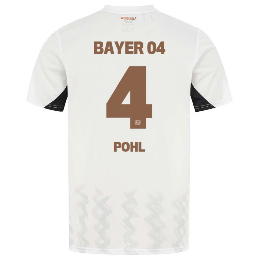 Danxen Hombre Camiseta Ferdinand Pohl #4 Blanco Negro 2ª Equipación 2024/25 La Camisa México