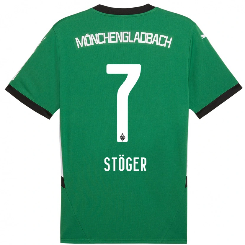 Danxen Hombre Camiseta Kevin Stöger #7 Verde Blanco 2ª Equipación 2024/25 La Camisa México