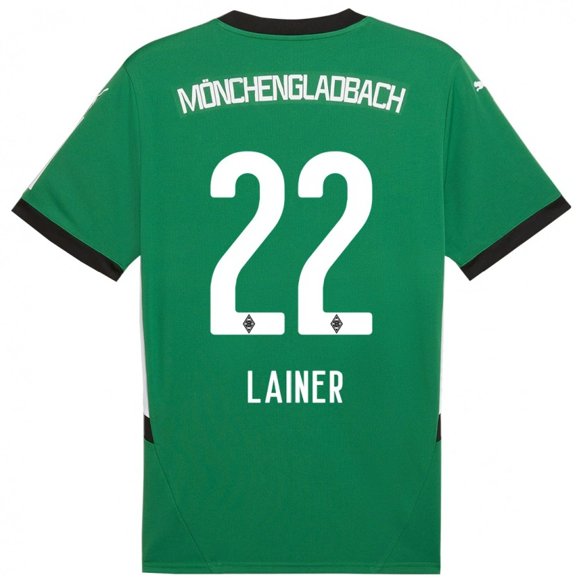 Danxen Hombre Camiseta Stefan Lainer #22 Verde Blanco 2ª Equipación 2024/25 La Camisa México