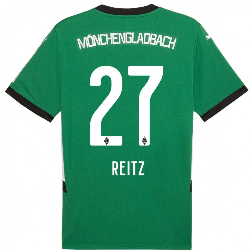Danxen Hombre Camiseta Rocco Reitz #27 Verde Blanco 2ª Equipación 2024/25 La Camisa México