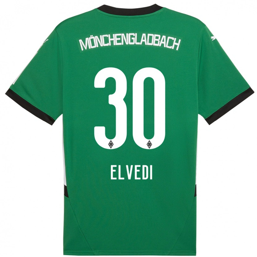 Danxen Hombre Camiseta Nico Elvedi #30 Verde Blanco 2ª Equipación 2024/25 La Camisa México