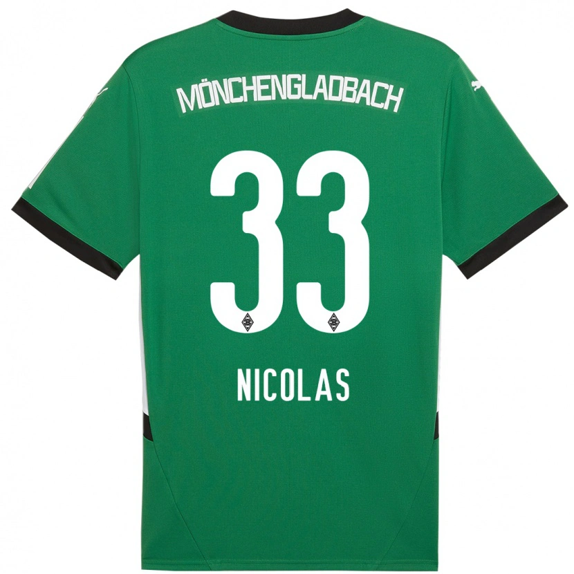 Danxen Hombre Camiseta Moritz Nicolas #33 Verde Blanco 2ª Equipación 2024/25 La Camisa México