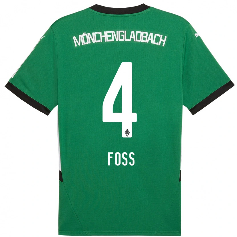 Danxen Hombre Camiseta Jonathan Foss #4 Verde Blanco 2ª Equipación 2024/25 La Camisa México