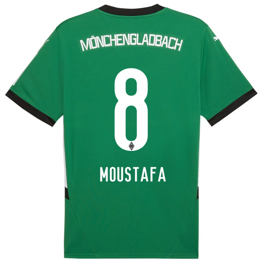 Danxen Hombre Camiseta Moustafa Moustafa #8 Verde Blanco 2ª Equipación 2024/25 La Camisa México
