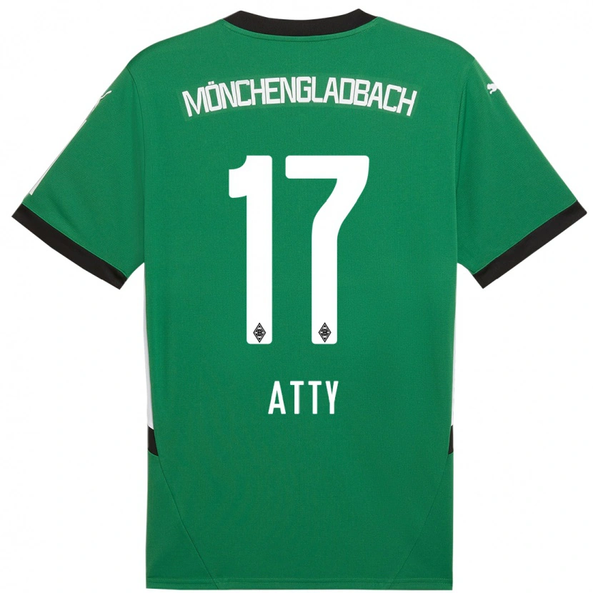 Danxen Hombre Camiseta Yassir Atty #17 Verde Blanco 2ª Equipación 2024/25 La Camisa México